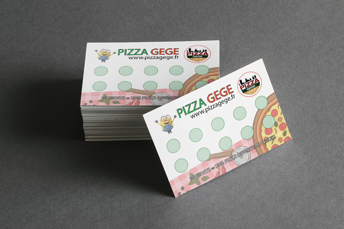 Création carte de fidélité pour pizzeria a Houplines
